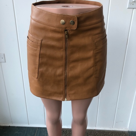 Free People Dresses & Skirts - Free People Vegan leather skirt in copper